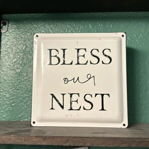 Square, Bless Our Nest decorative sign.